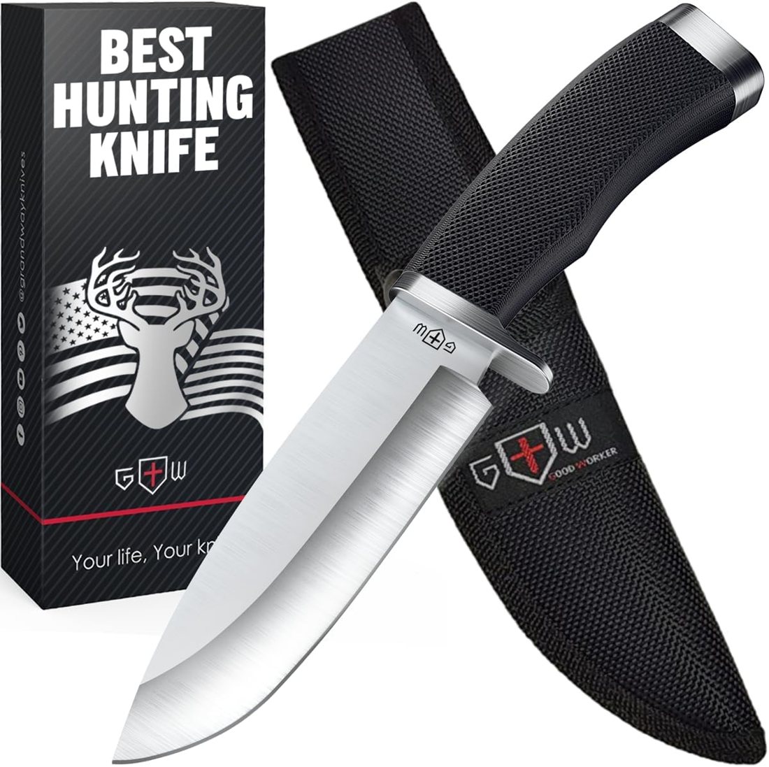 Grand Way Bowie Hunting Knife with Sheath