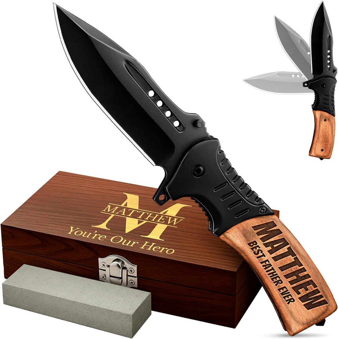 Grand Way Engraved Spring Assisted Pocket Knife