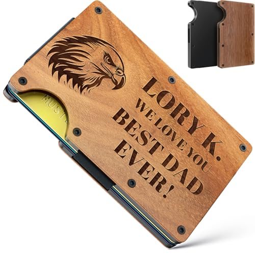 Grand Way Engraved Wooden Card Wallet — Light wood