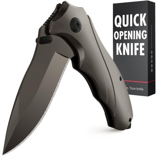 Grand Way Glass Breaker Quick Opening Pocket Knife — Gray