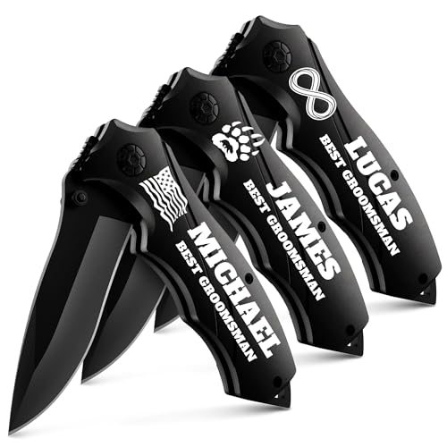 Grand Way Groomsmen Glass Breaker Knife Set — Set of 3