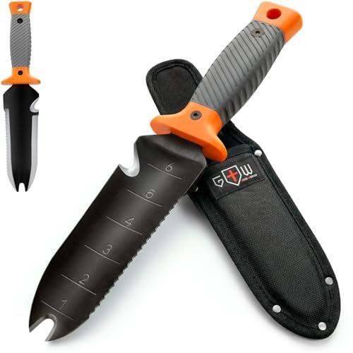 Grand Way Hori Hori Garden Knife 7" — Orange / Gray