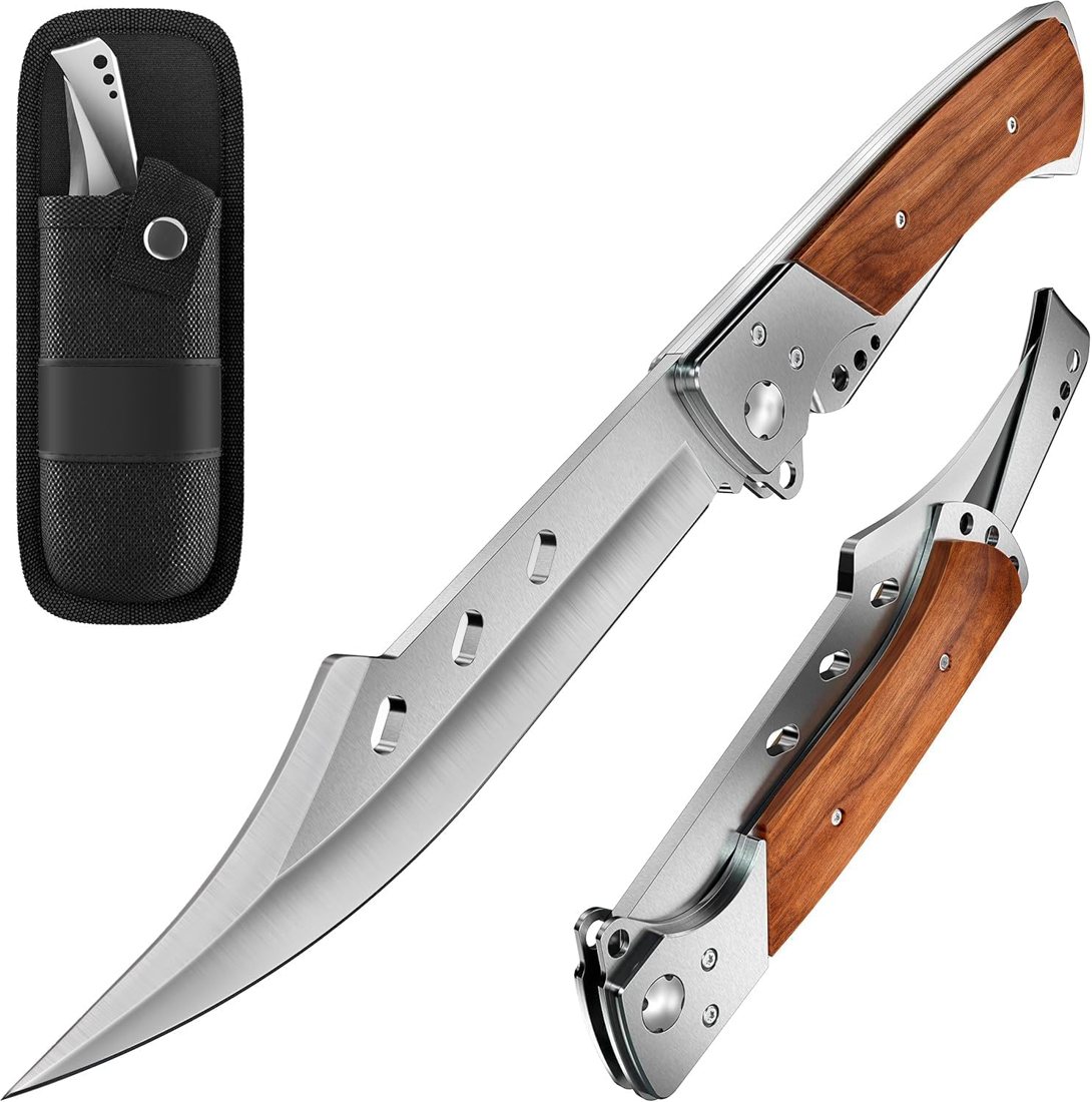 Grand Way Long Blade Folding Knife with Rosewood