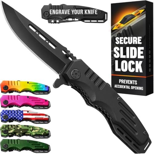 Grand Way Safety Lock Spring Assisted Pocket Knife — Black