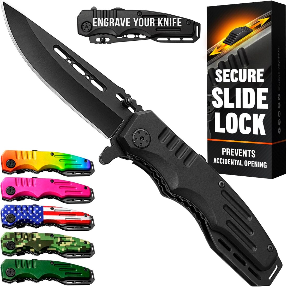 Grand Way Safety Lock Spring Assisted Pocket Knife