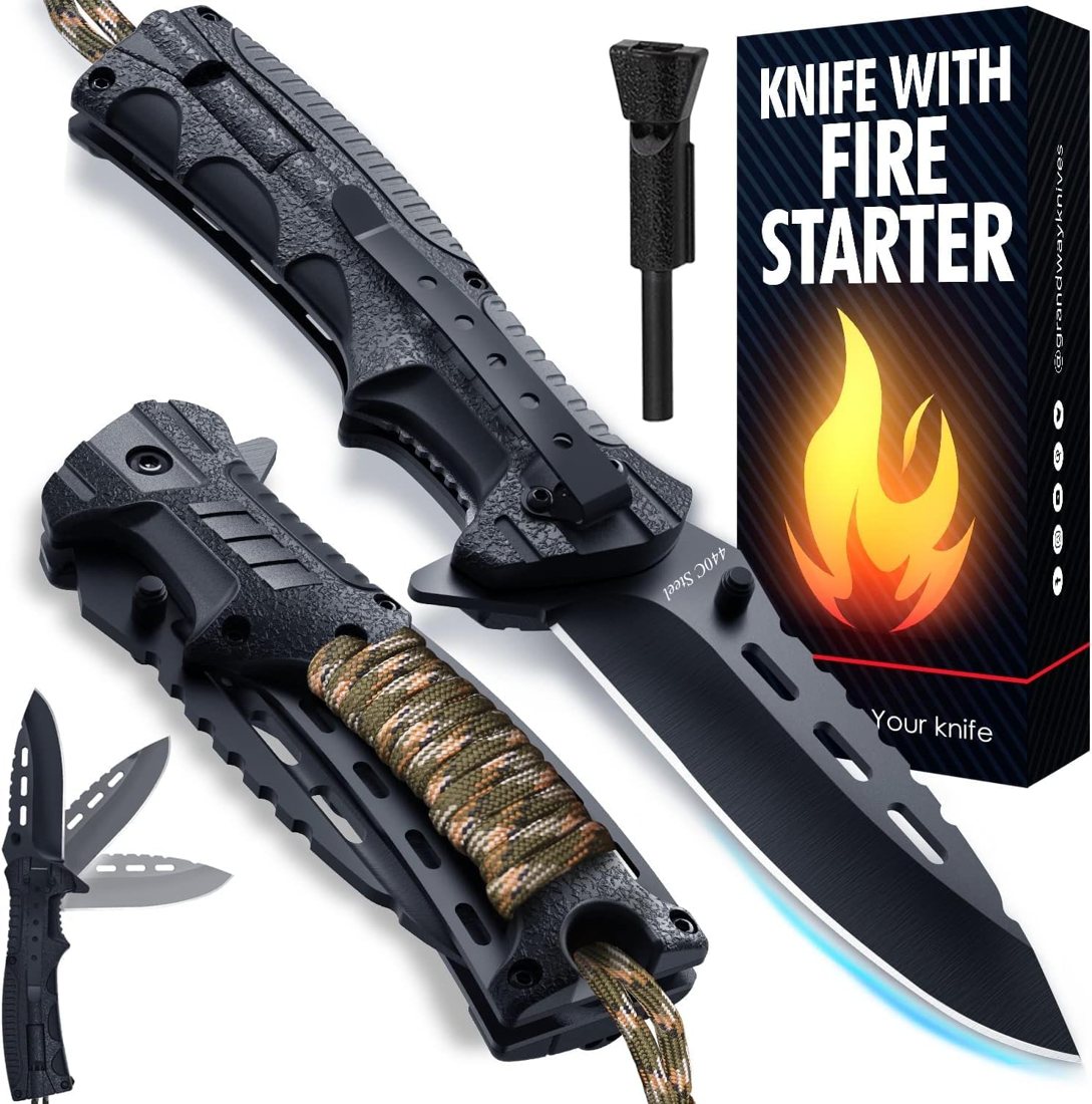 Grand Way Survival Pocket Knife with Fire Starter