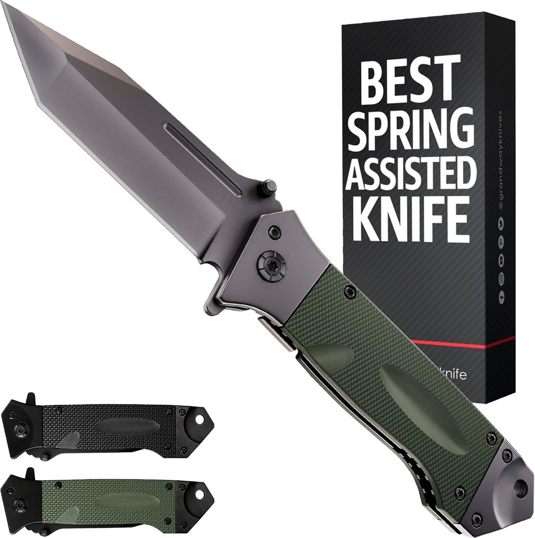 Grand Way Tanto Spring Assisted Heavy Duty Knife